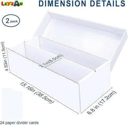 Trading Card Storage Box 2 Pack–1600 Count Cardboard Organizer - Image 2