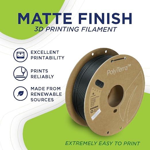 Polymaker PolyTerra Matte PLA 3D Printer Filament – Hides Layer Lines, AMS - Image 2