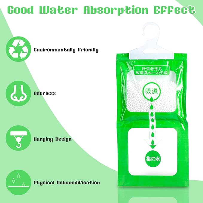 SPOKKI 10 Pack Dehumidifier Bags, Moisture Absorber Hanging Bags, Closet - Image 5