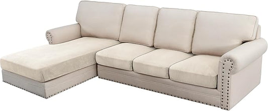H.VERSAILTEX Velvet Stretch Sectional Couch Covers by HVERSAILTEX