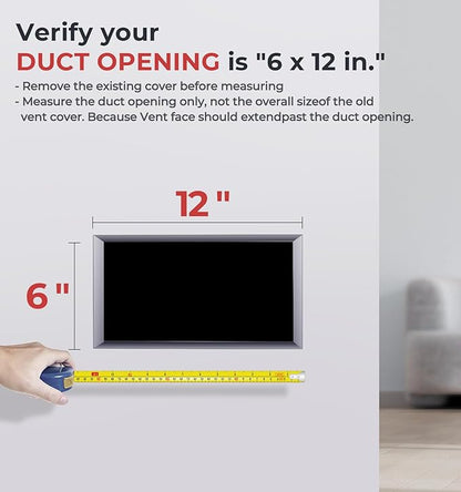 Quiet Register Booster Fan Fits 6" x 12" Register Holes, 10-Speed Smart Heating - Image 3