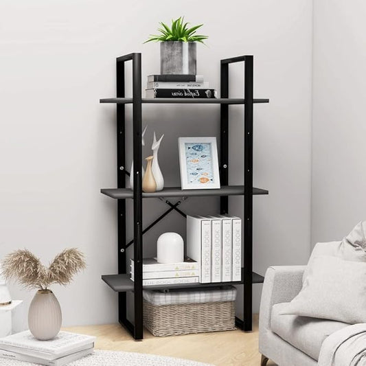 Grey Metal Medium Storage Shelf 11.8 x 23.6 x 41.3 in 3 Tier Rectangular by Unknown