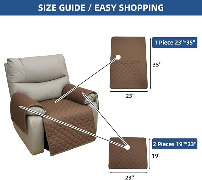 Eismodra Waterproof Recliner Chair Covers - Image 6