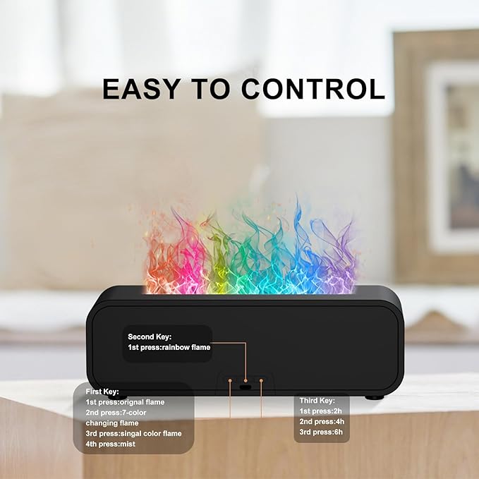 Colorful Flame Air Aroma Diffuser Humidifier, Dynamic Fire Flame Sound Pickup - Image 6