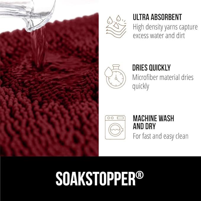 GORILLA GRIP SOAKSTOPPER Dog Door Mat, 30x20 Machine Washable Rug Absorbent - Image 4