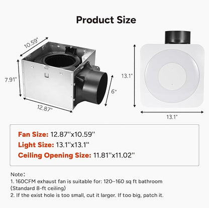 OREiN 3-in-1 Bathroom Exhaust Fan - Image 2