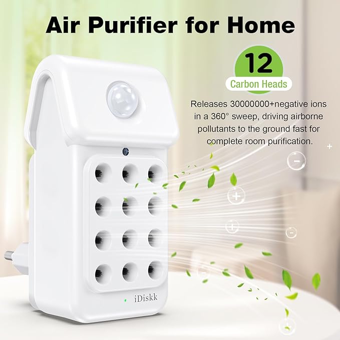 Improve Indoor Air Quality: iDiskk 3Pack Plug in Air Ionizers Negative Ion - Image 6