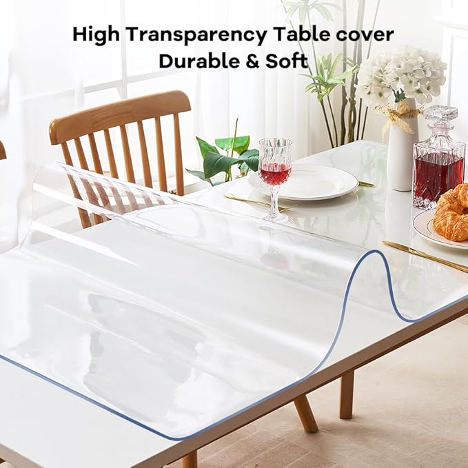 20x30 in Clear Vinyl Table Cover Protector Desk Protector Chair Mat Thicken - Image 9