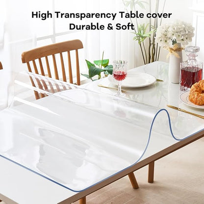 Dining Room Table Protector Clear PVC Table Mat Plastic Tablecloth Waterproof - Image 9