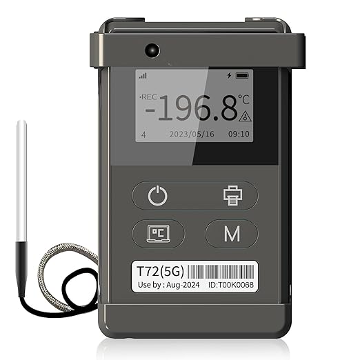 Frigga T72 4G/5G Temperature Monitor Real-Time Reusable Temperature Data Logger by Frigga