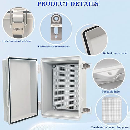 2Pcs Outdoor Waterproof Electrical Junction Box Weatherproof IP67 ABS Plastic - Image 3