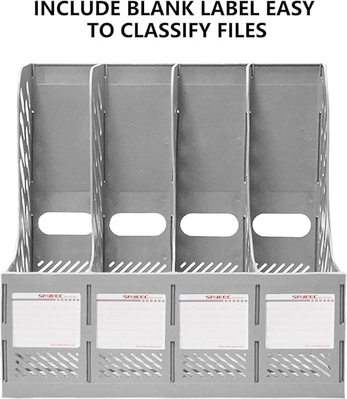 SAYEEC Magazine File Holder, Plastic Desktop File Folder Organizer - Image 5