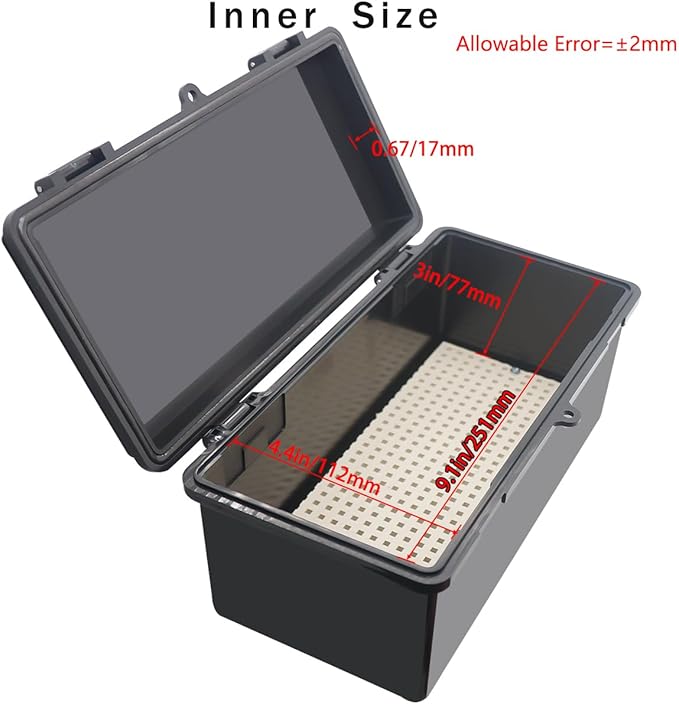 Junction Box, Hinged Black Cover IP67 Waterproof ABS Project Box - Image 3