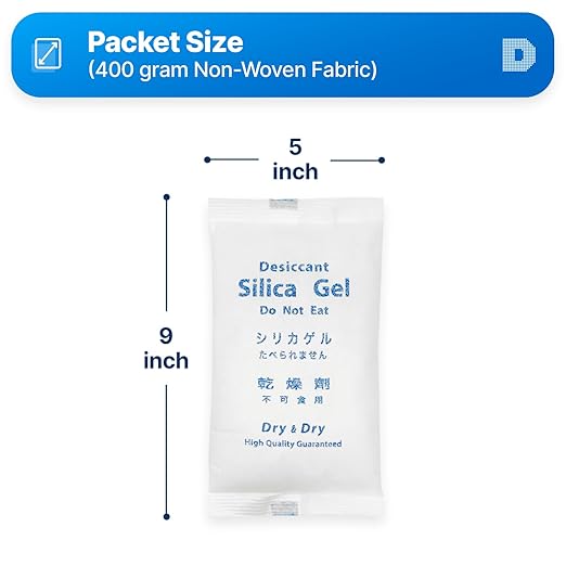 Dry & Dry 400 Gram Silica Gel Packets, Desiccant Packs, Silica Gel - Image 5