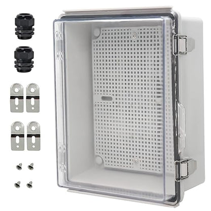 Zulkit Junction Box IP67 Waterproof Electrical Box Hinged Clear Cover Stainless by Zulkit