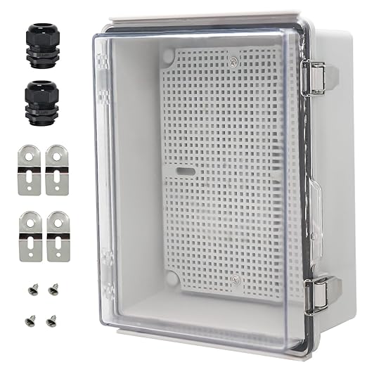 Zulkit Junction Box IP67 Waterproof Electrical Box Hinged Clear Cover Stainless by Zulkit
