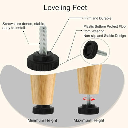 uxcell M8 x 25 x 30mm Screw on Furniture Glide Leveling Feet Adjustable Leveler - Image 4