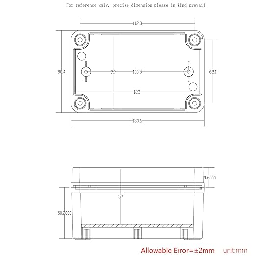 Junction Box, IP67 Waterproof ABS Black Project Box Clear Cover - Image 6