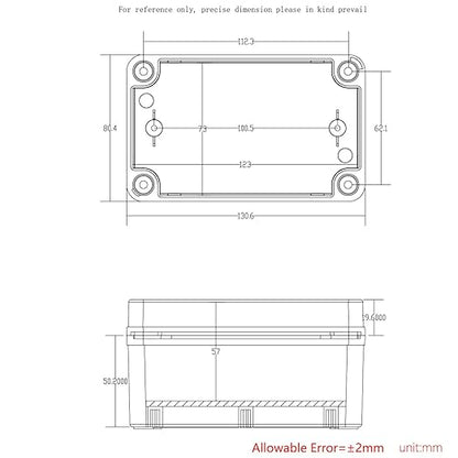 Junction Box, IP67 Waterproof ABS Black Project Box Clear Cover - Image 6