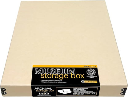 Lineco Museum Archival Storage Box, 11.75x17.75x1.5 in. Drop Front Design. - Image 9