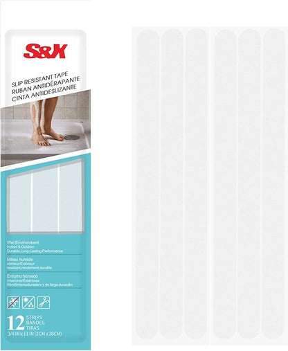 S&X Non-Slip Stickers for Bathtubs & Showers 24-Pack Waterproof Safety Strips by SXProducts
