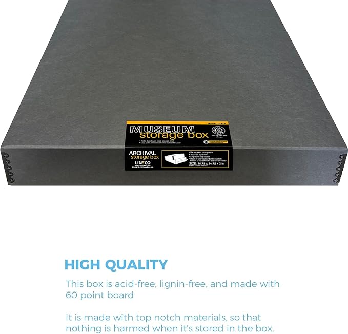 Lineco Museum Archival Storage Box, 20.75x24.75x3 in. Drop Front Design. - Image 6