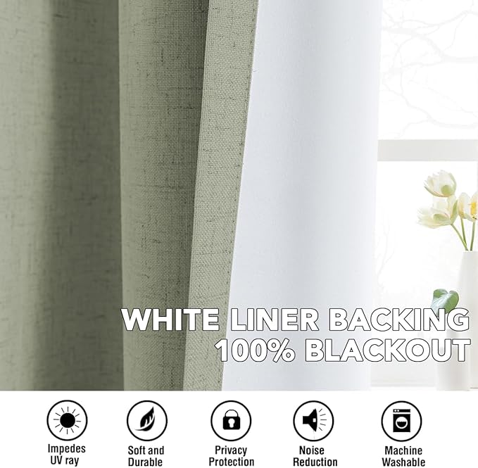 H.VERSAILTEX Linen Curtains 100% Blackout Curtains - Image 6