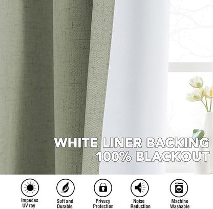 H.VERSAILTEX Linen Curtains 100% Blackout Curtains - Image 6
