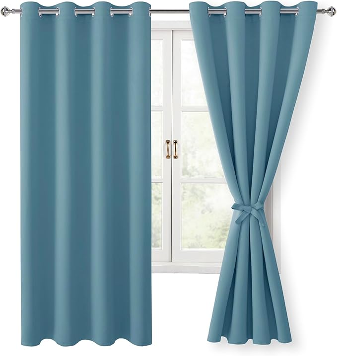 Hiasan Blackout Curtains for Bedroom, 52 x 63 Inches Length by Hiasan