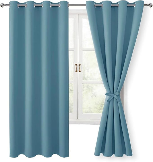 Hiasan Blackout Curtains for Bedroom, 52 x 63 Inches Length by Hiasan