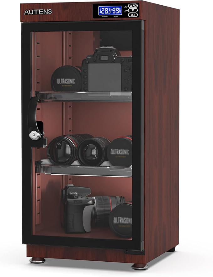 AUTENS 50L Dehumidifying Dry Cabinet Box, Wood grain Design Digital Control by AUTENS