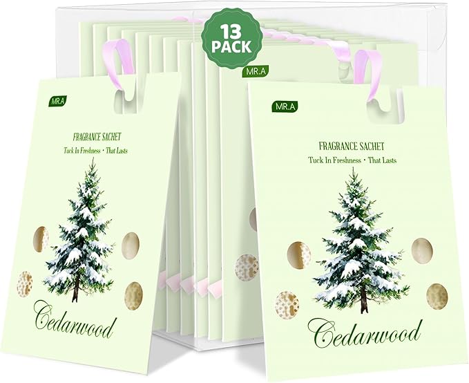 13 Packs Cedar Sachet Bags for Drawer and Closet, Fresh Scents Drawer by MR.A