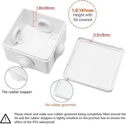 LeMotech Junction Box, ABS Plastic IP55 Water Resistant and Dustproof, - Image 4