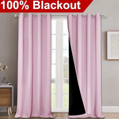 NICETOWN Full Shading Curtains 90" Long 2 Panels Set - Image 2