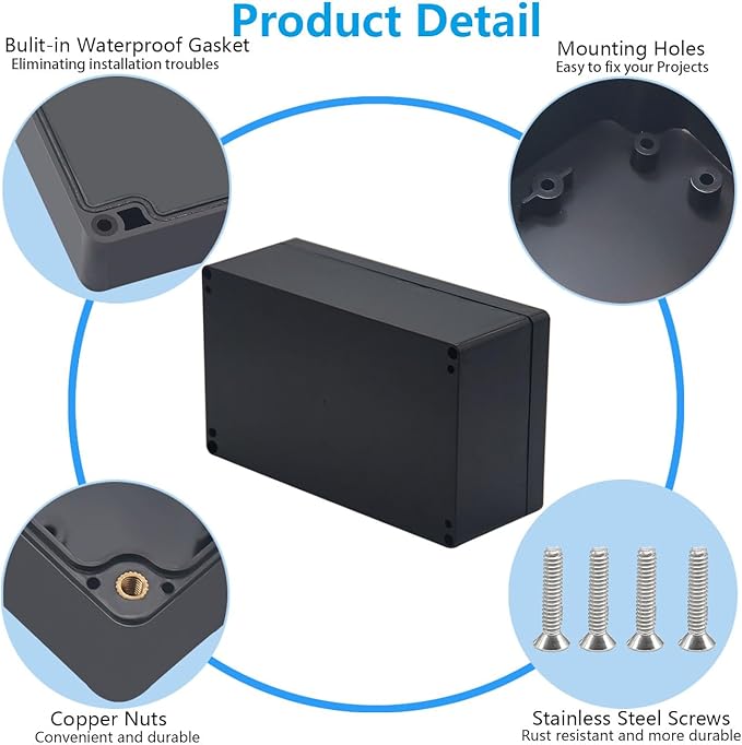 Project Box ABS Black Electrical Boxes IP67 Outdoor Waterproof box Electronic - Image 6