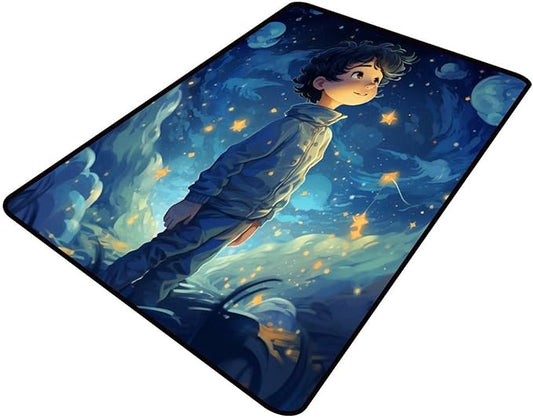 Floor Covering, Star Boy Pattern Printing Foldable Area Rugs Fade Resistant by Snarena