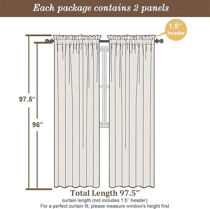 Chyhomenyc Roman Linen Blend Curtains 96 Inch Length 2 Panels, Light Filtering - Image 5