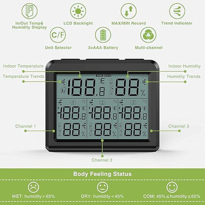 KeeKit Indoor Outdoor Thermometer, Temperature Humidity Monitor - Image 4