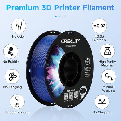Creality PETG Filament 1.75mm Transparent Blue, 3D Printer Filament No-Tangling - Image 2