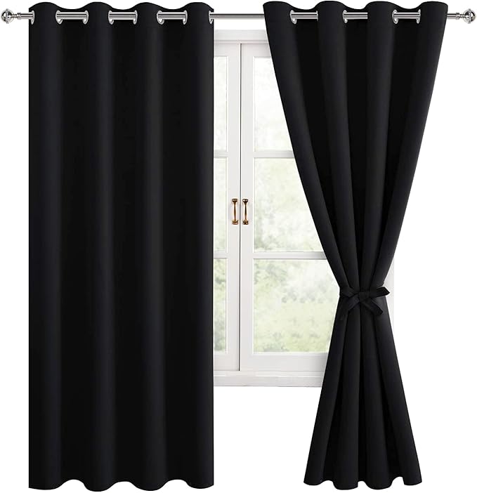 Hiasan Blackout Curtains for Bedroom, 52 x 63 Inches Length by Hiasan