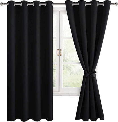 Hiasan Blackout Curtains for Bedroom, 52 x 63 Inches Length by Hiasan