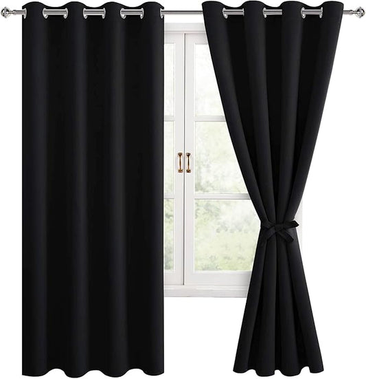 Hiasan Blackout Curtains for Bedroom, 52 x 63 Inches Length by Hiasan