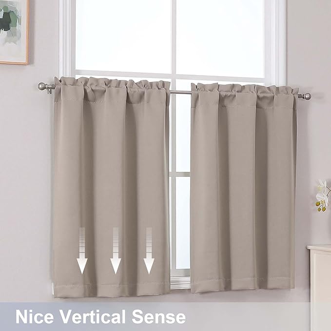 Chyhomenyc Stone Short Blackout Curtains 36 Inch Length, Small Kitchen Curtain - Image 6