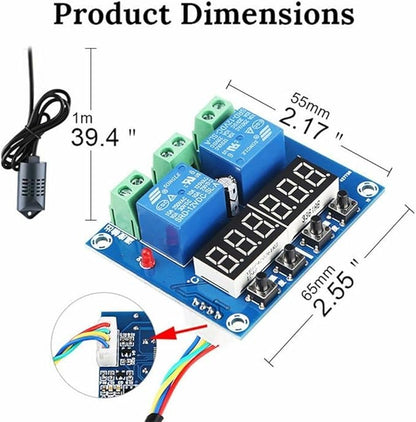 DC 12V XH-M452 Thermostat Dual Output Temperature Humidity Thermometer - Image 3