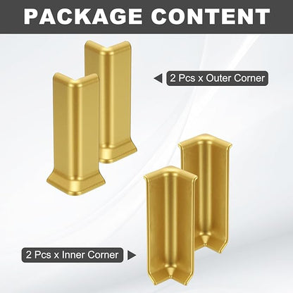 uxcell Self Adhesive Baseboard Corner Blocks, 4.07 Inch Wall Edge Corner - Image 3