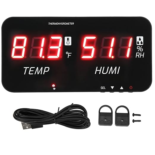 EVTSCAN 12 Inch Large Display Indoor Digital Hygrometer Thermometer, by EVTSCAN