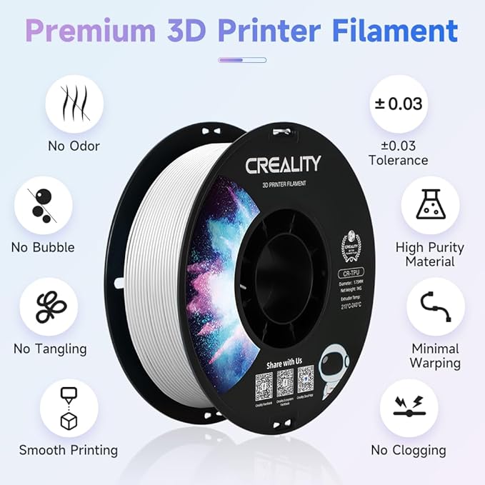 Official Creality TPU Filament, Flexible 3D Printer Filament 1.75mm, 95A Shore - Image 2
