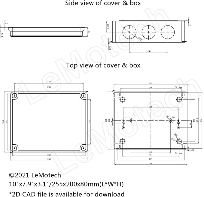 LeMotech Junction Box, ABS Plastic IP65 Waterproof and Dustproof, Universal - Image 6