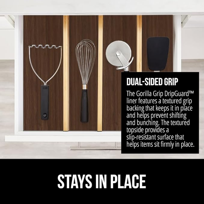 GORILLA GRIP DripGuard Shelf Liner, Non-Adhesive Drawer and Kitchen Cabinet - Image 4
