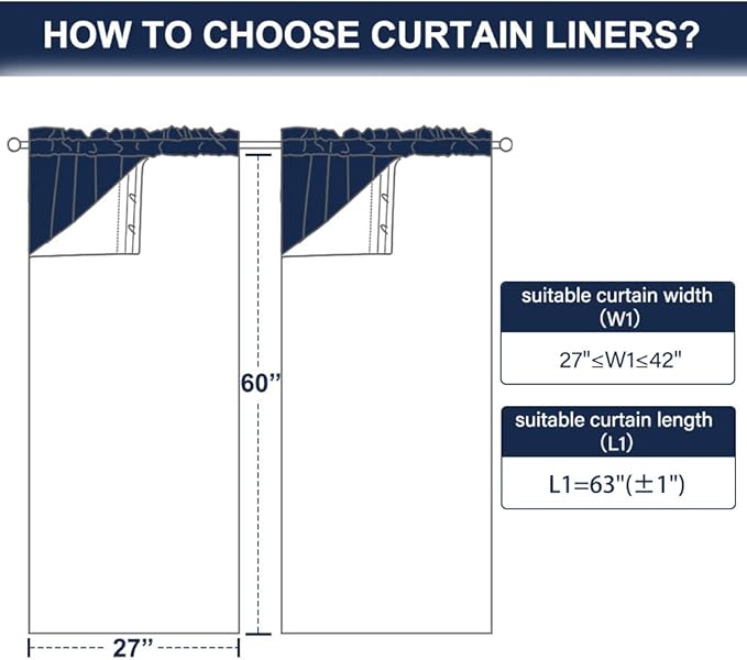 NICETOWN White Curtain Liner Panels - Image 6